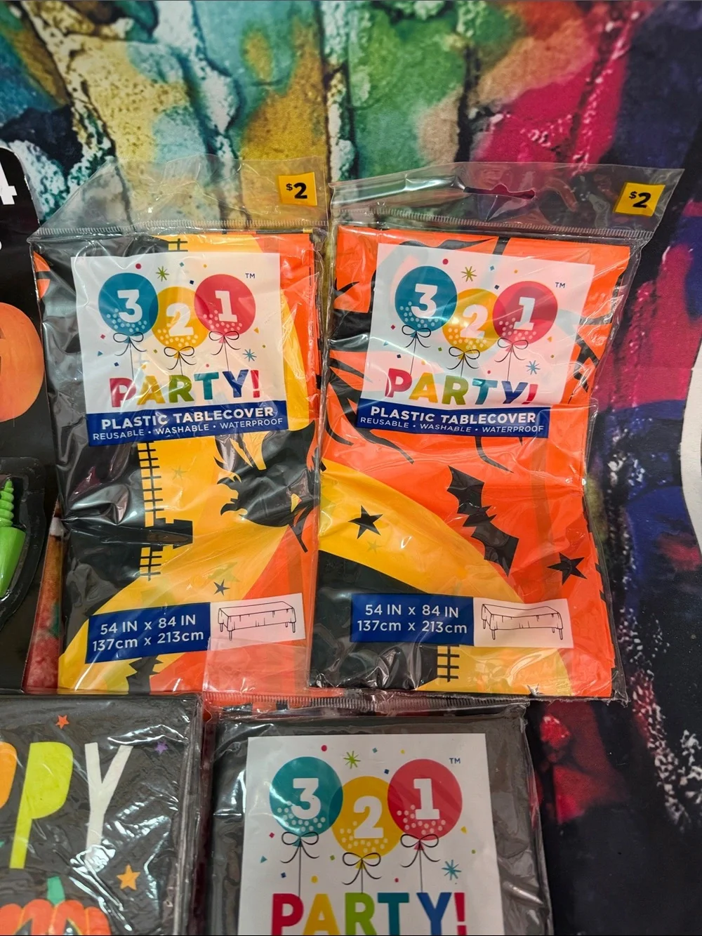 Halloween Party Supplies Kit - Black & Orange Tableware and Napkins